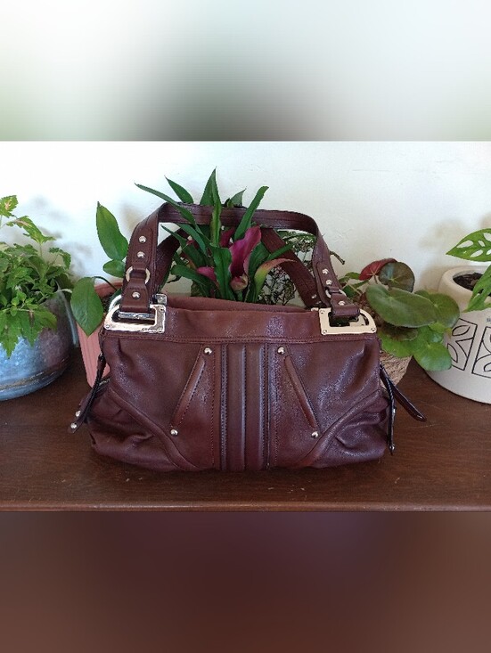 b. makowsky Handbags - B. Makowsky Studded Leather Hobo Satchel